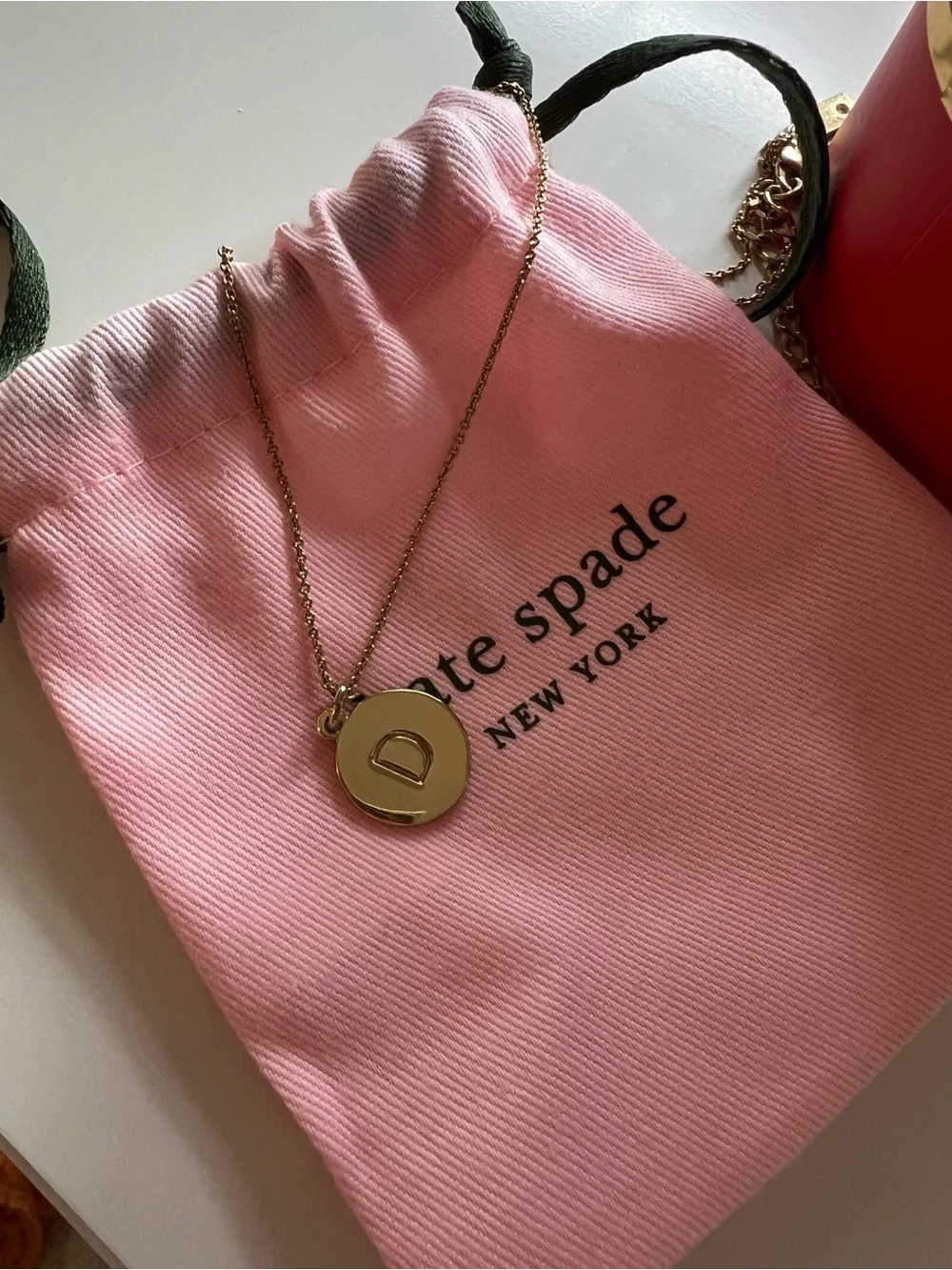kate spade Gold Initial D Disc Pendant Necklace